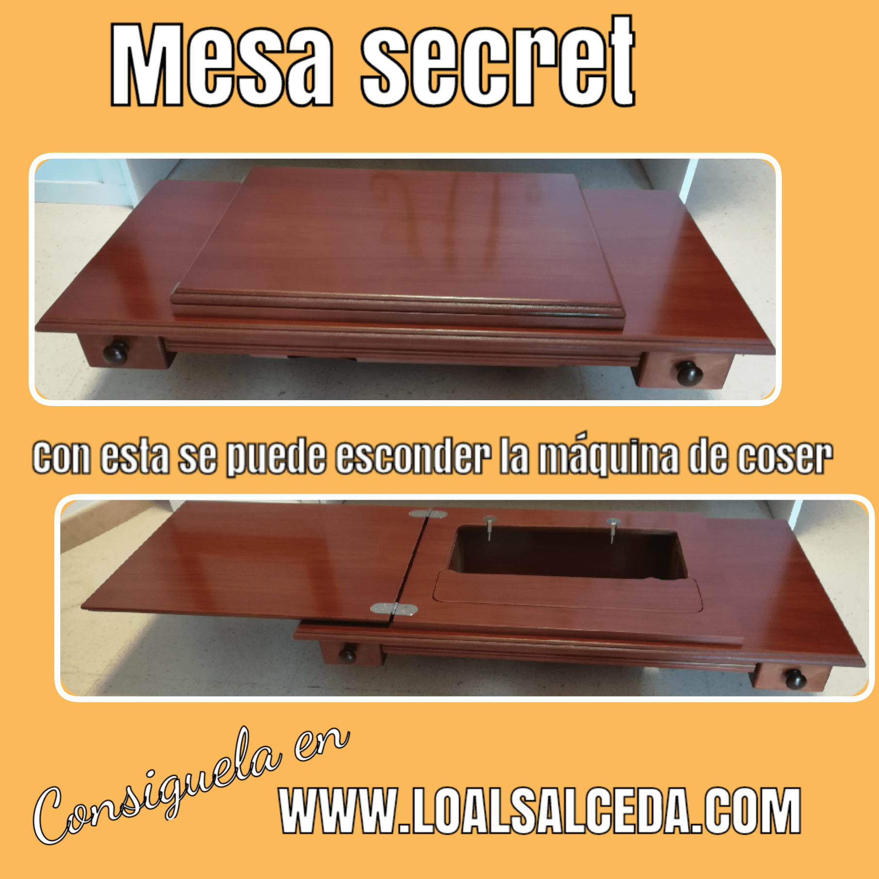 mesa secret para esconder la maquina debajo